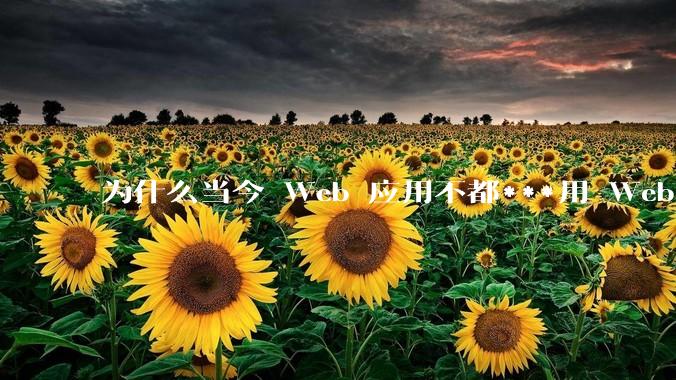 为什么当今 Web 应用不都***用 WebSocket 形式进行数据交互？