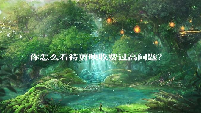 你怎么看待剪映收费过高问题？